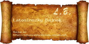 Latosinszky Bajnok névjegykártya